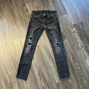 American Eagle Black Jeans 28x32 Skinny